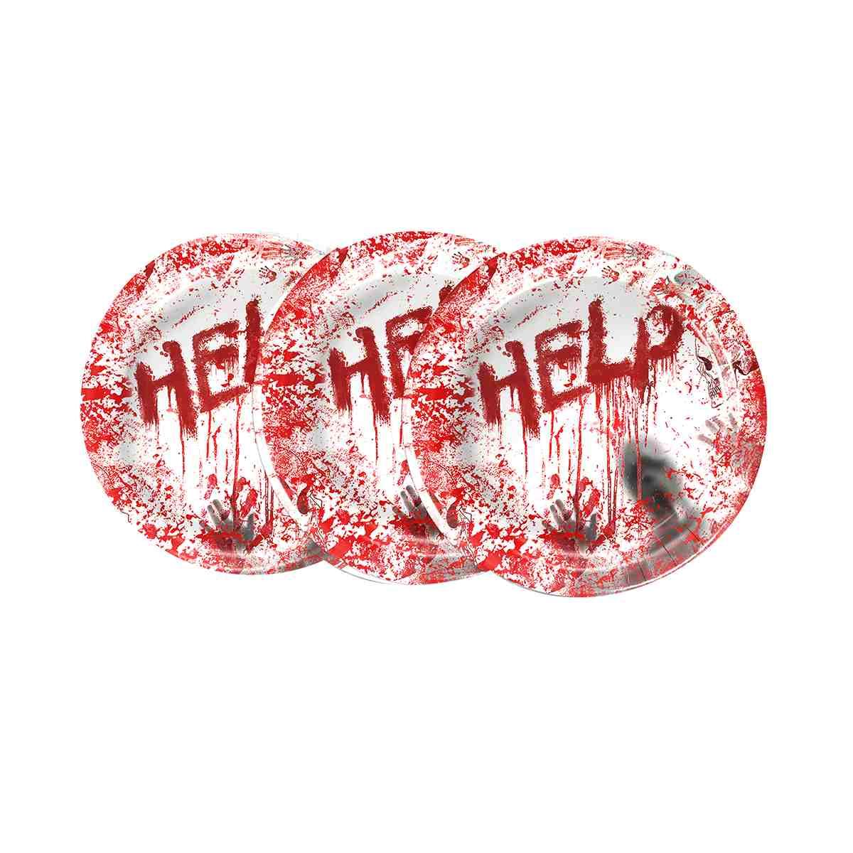 Piatti Halloween cm.Ø23 Con Sangue Set pz.8 |Fyasa