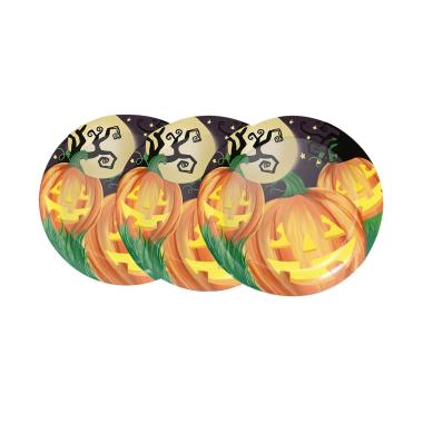 Piatti Halloween cm.Ø23 Con Zucche Set pz.8 |Fyasa