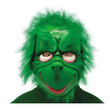 Maschera Viso Lattice Grinch Con Capelli |Guirca