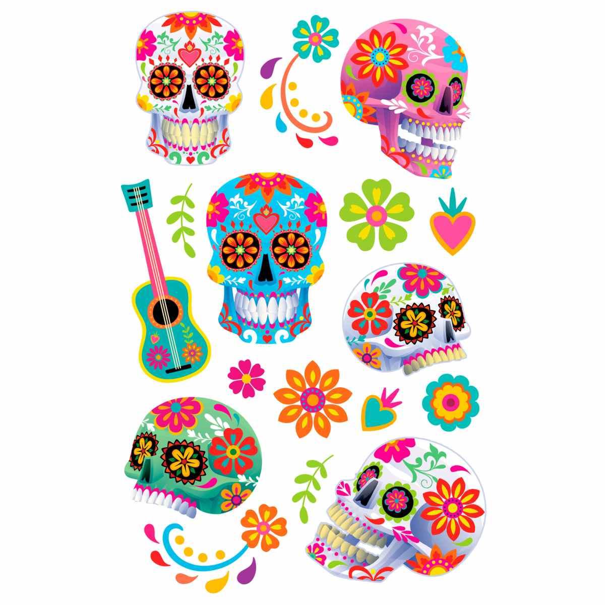 Tatuaggi Corpo Halloween Catrina Rimovibili Assortiti |Guirca