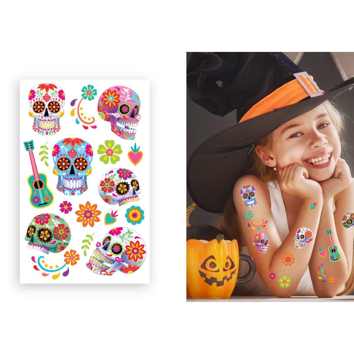 Tatuaggi Corpo Halloween Catrina Rimovibili Assortiti |Guirca