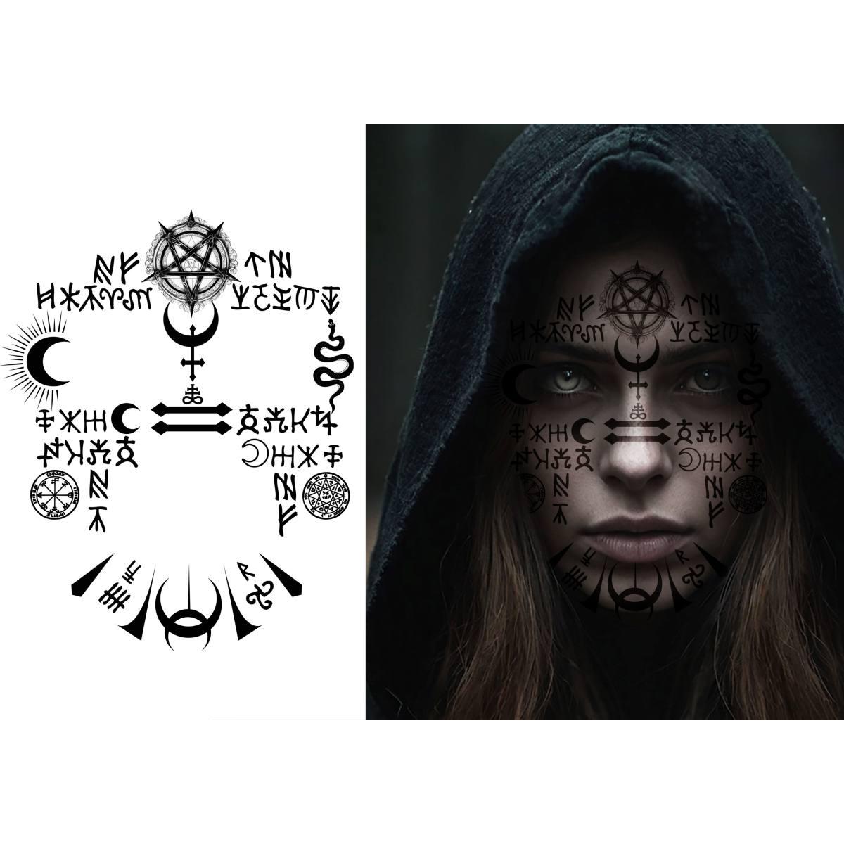 Tatuaggi viso rimovibili satanici