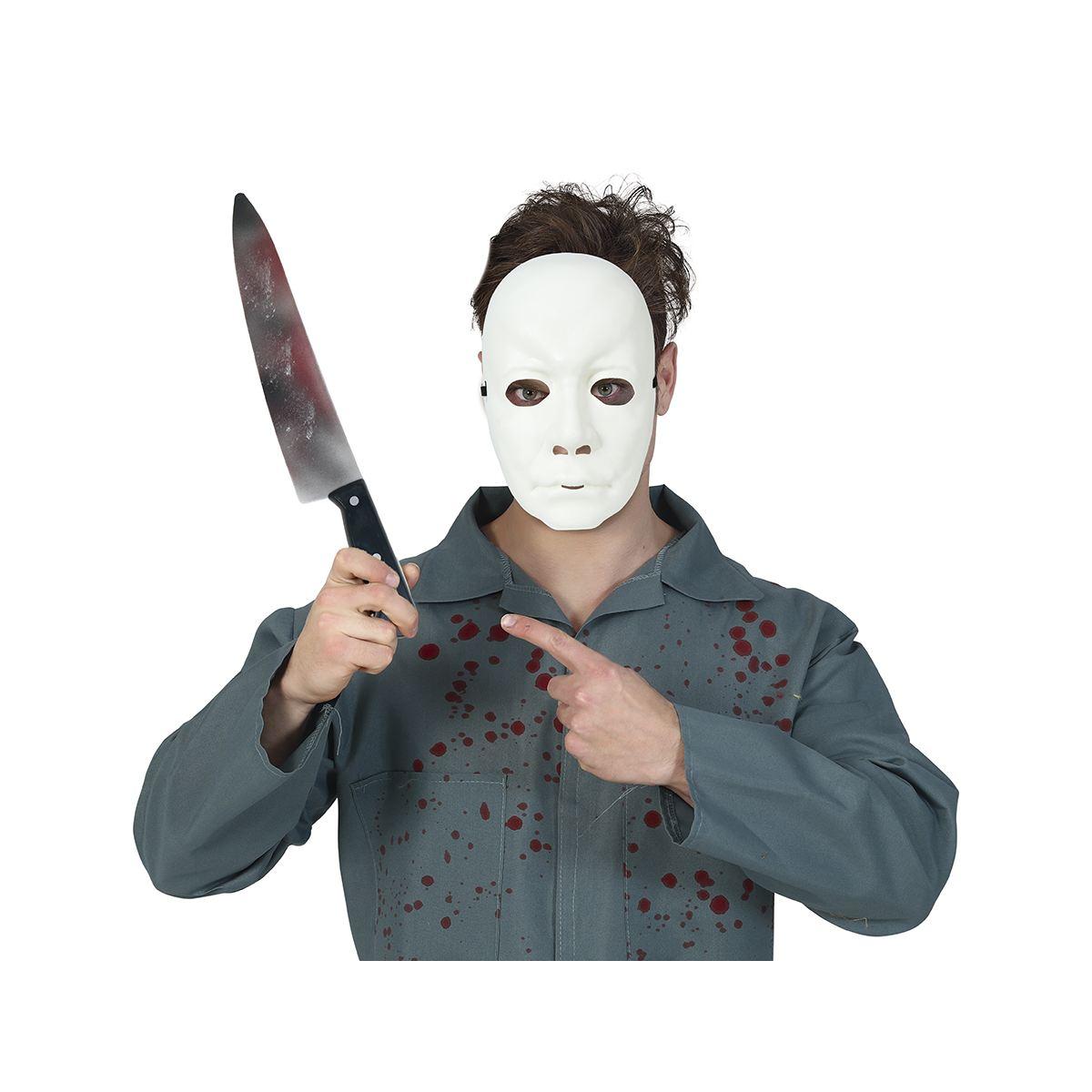 Maschera Viso Pvc Horror Assassino Con Coltello |Guirca