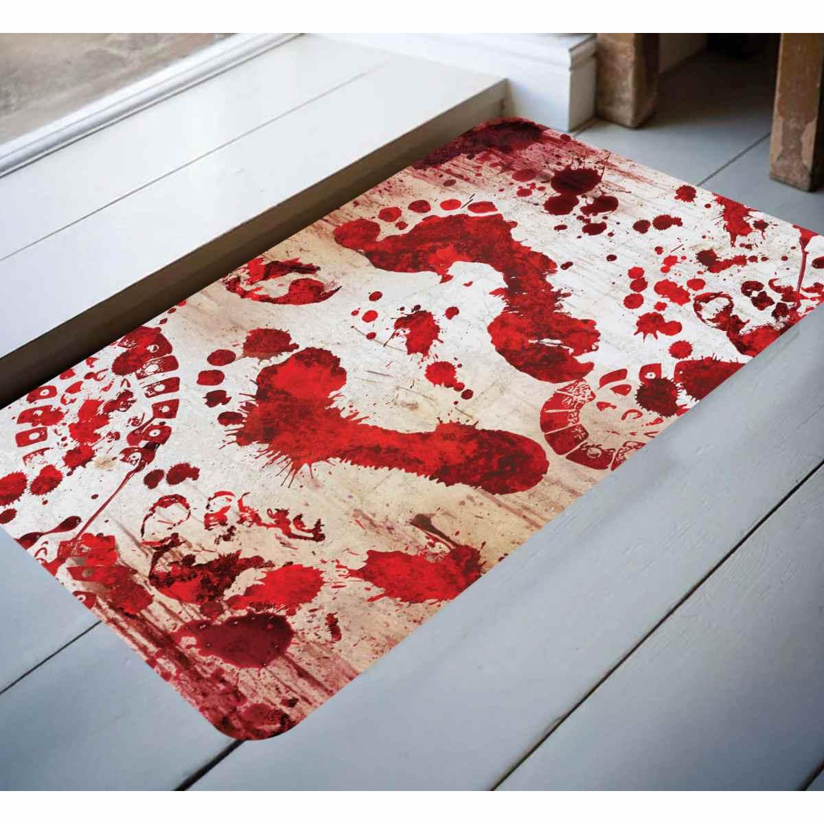 Tappeto Halloween Con Impronte Insanguinate cm.60x40 |Guirca