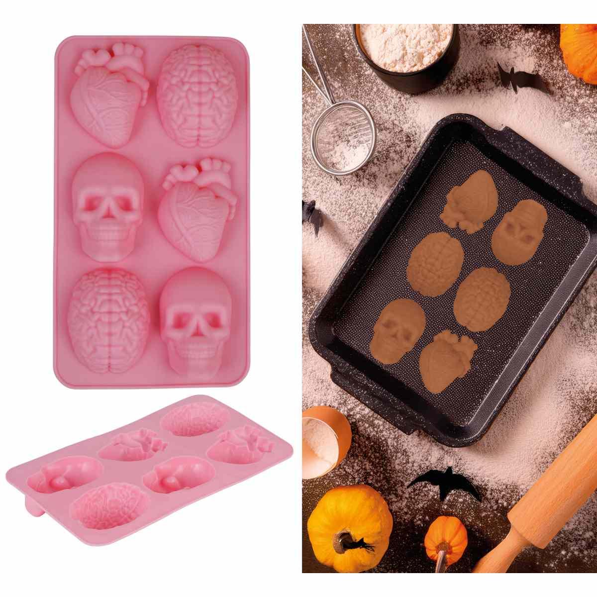 Stampo Silicone Halloween Biscotti Figure Assortite cm.28x16 |Guirca