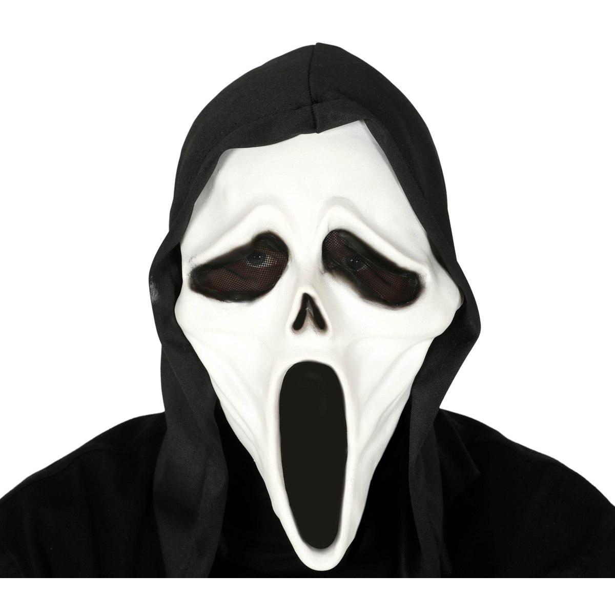 Maschera Viso Pvc Horror Scream Con Cappuccio |Guirca