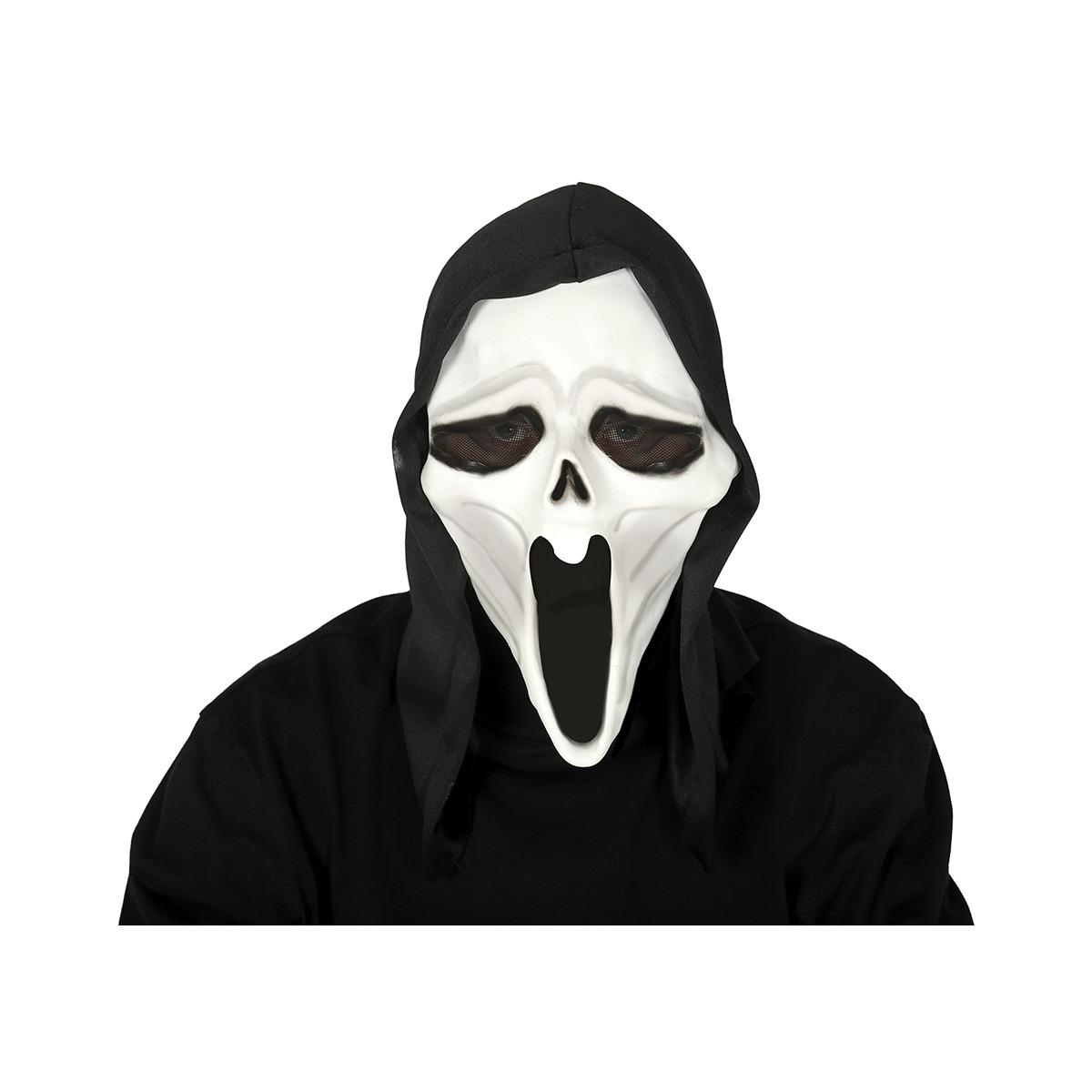 Maschera Viso Pvc Horror Scream Con Cappuccio |Guirca