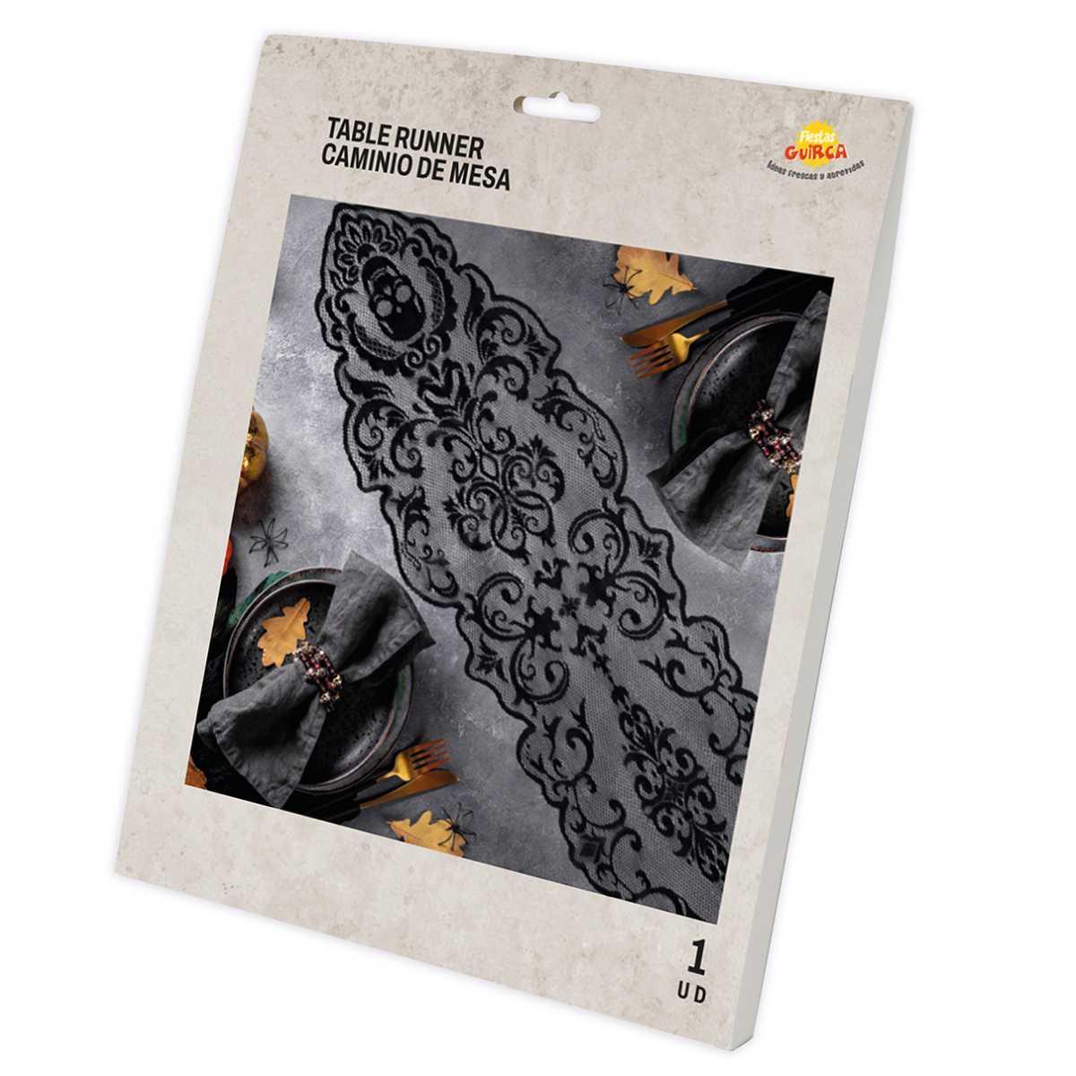 Runner Halloween Nero Con Teschio cm.30x180 |Guirca