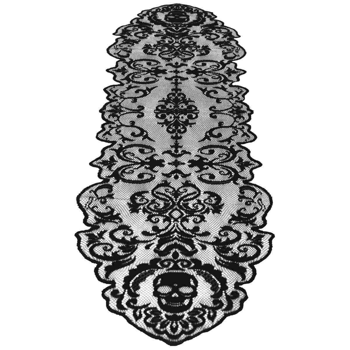 Runner Halloween Nero Con Teschio cm.30x180 |Guirca