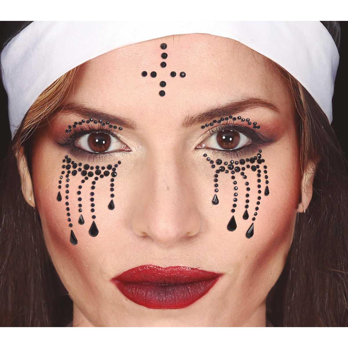 Trucco Decorazioni Adesive Viso Suora Glitter |Guirca