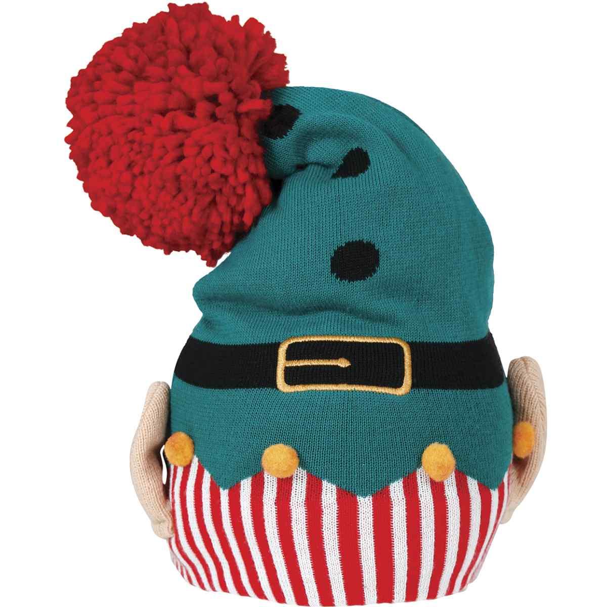 Cappello Elfo Verde Rosso Con Palline E Orecchie |Guirca