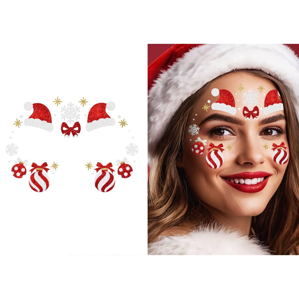Trucco Decorazioni Adesive Viso Crystal Candy Natalizio |Guirca