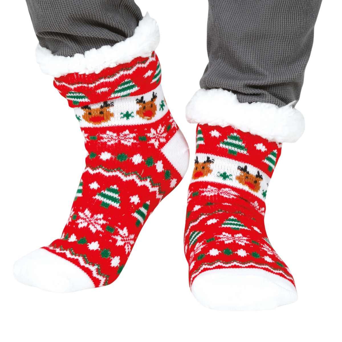 Calzini natale termici rossi renna