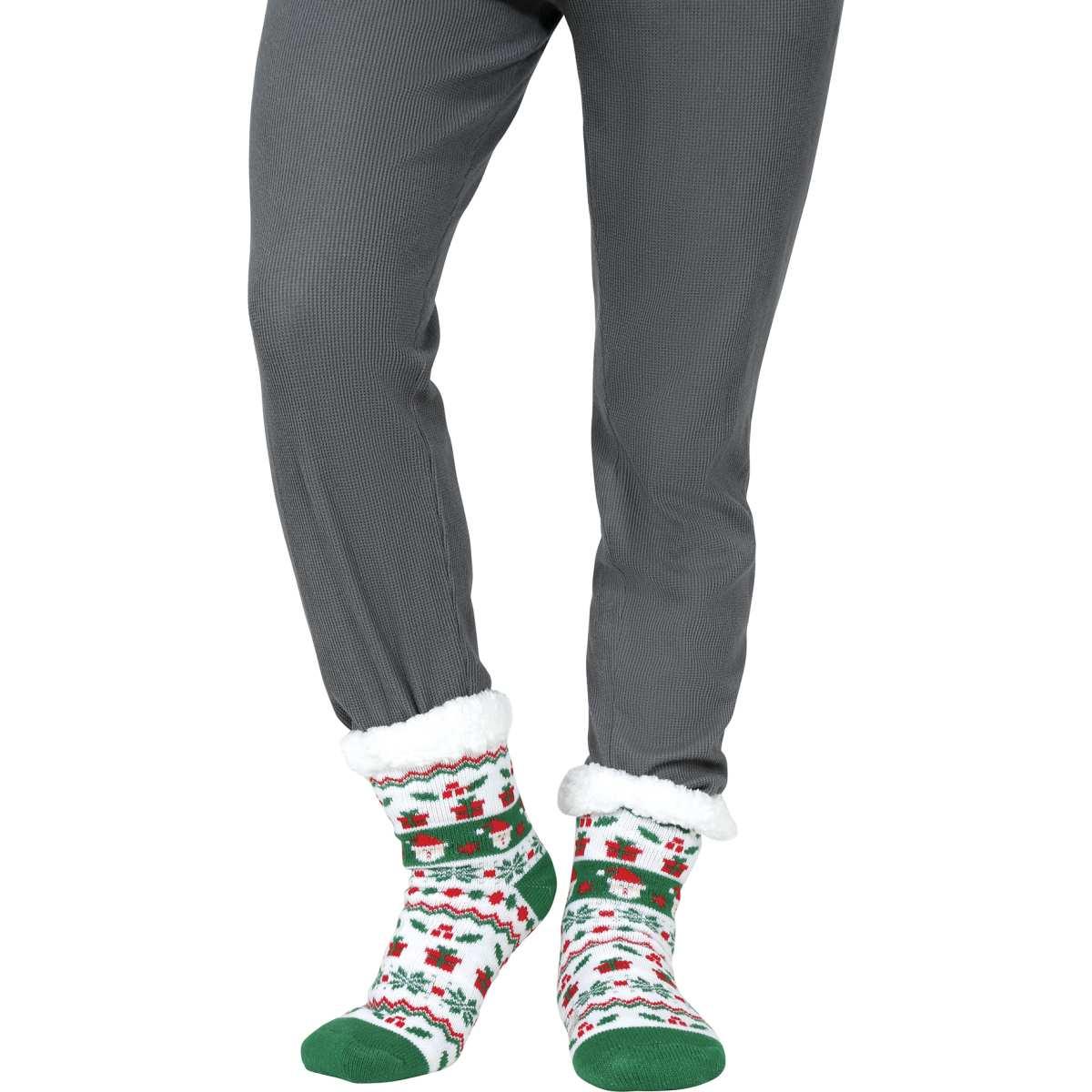 Calzini Natale Termici Verdi Con Babbo |Guirca
