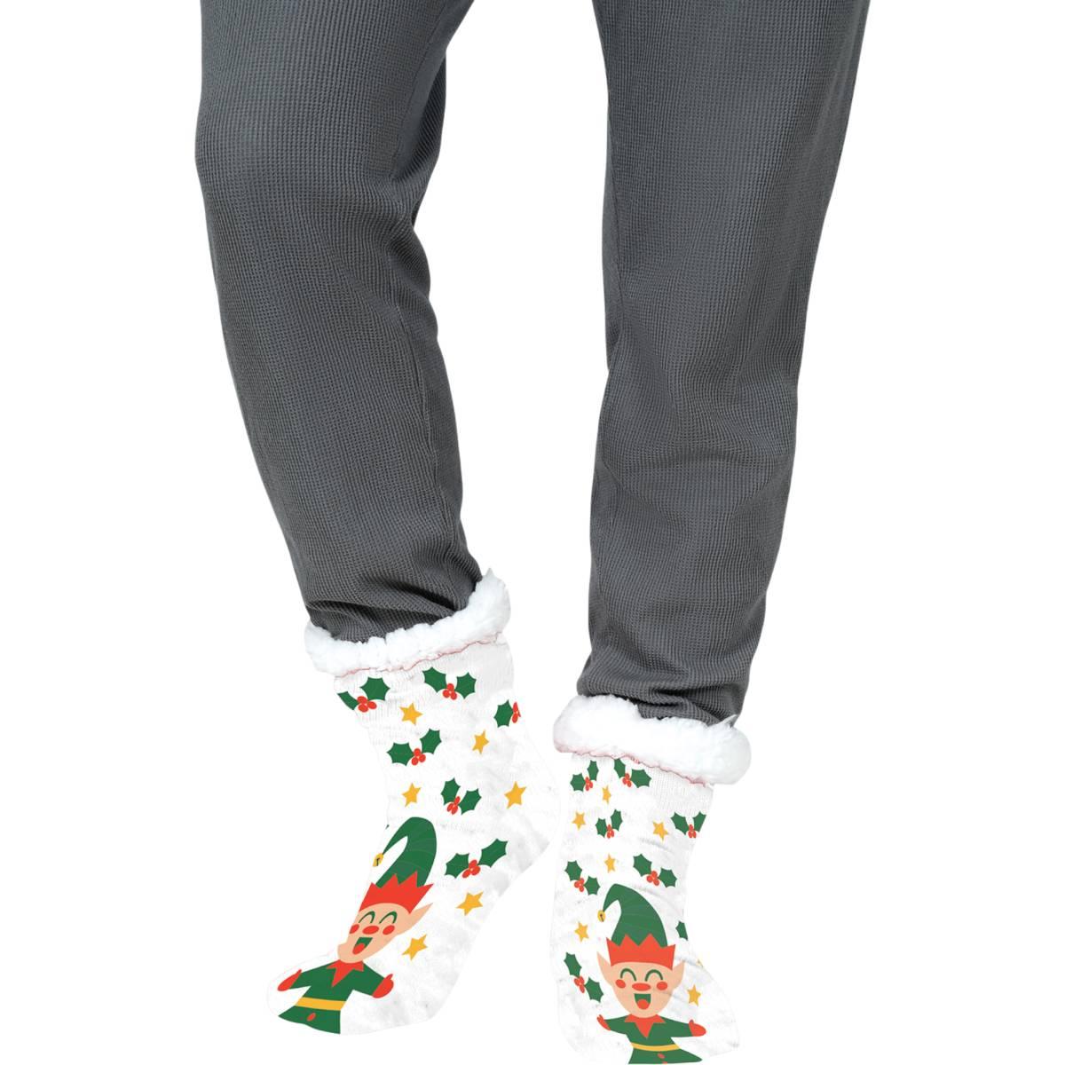 Calzini natale termici bianchi elfo
