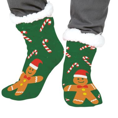 Calzini natale termici verdi biscotto