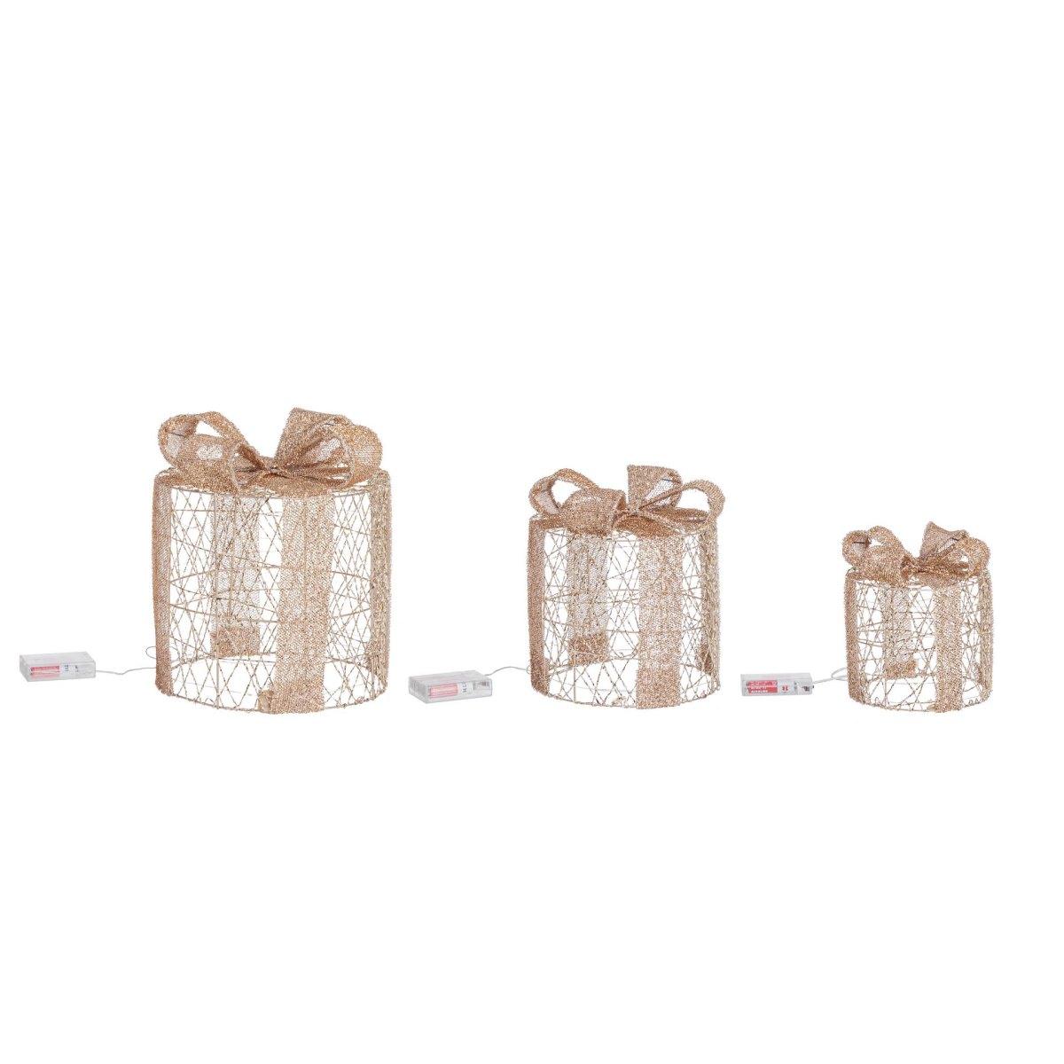 Luci Natale Esterno LED 90 Pacco Regalo Tondo Bianco Caldo Set pz.3 |Bizzotto_959