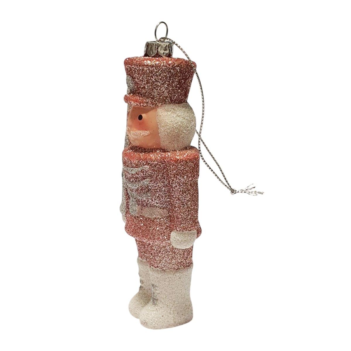 Pallina Natale cm.10 PVC Soldatino Circus Rosa/Argento |Fade_361F