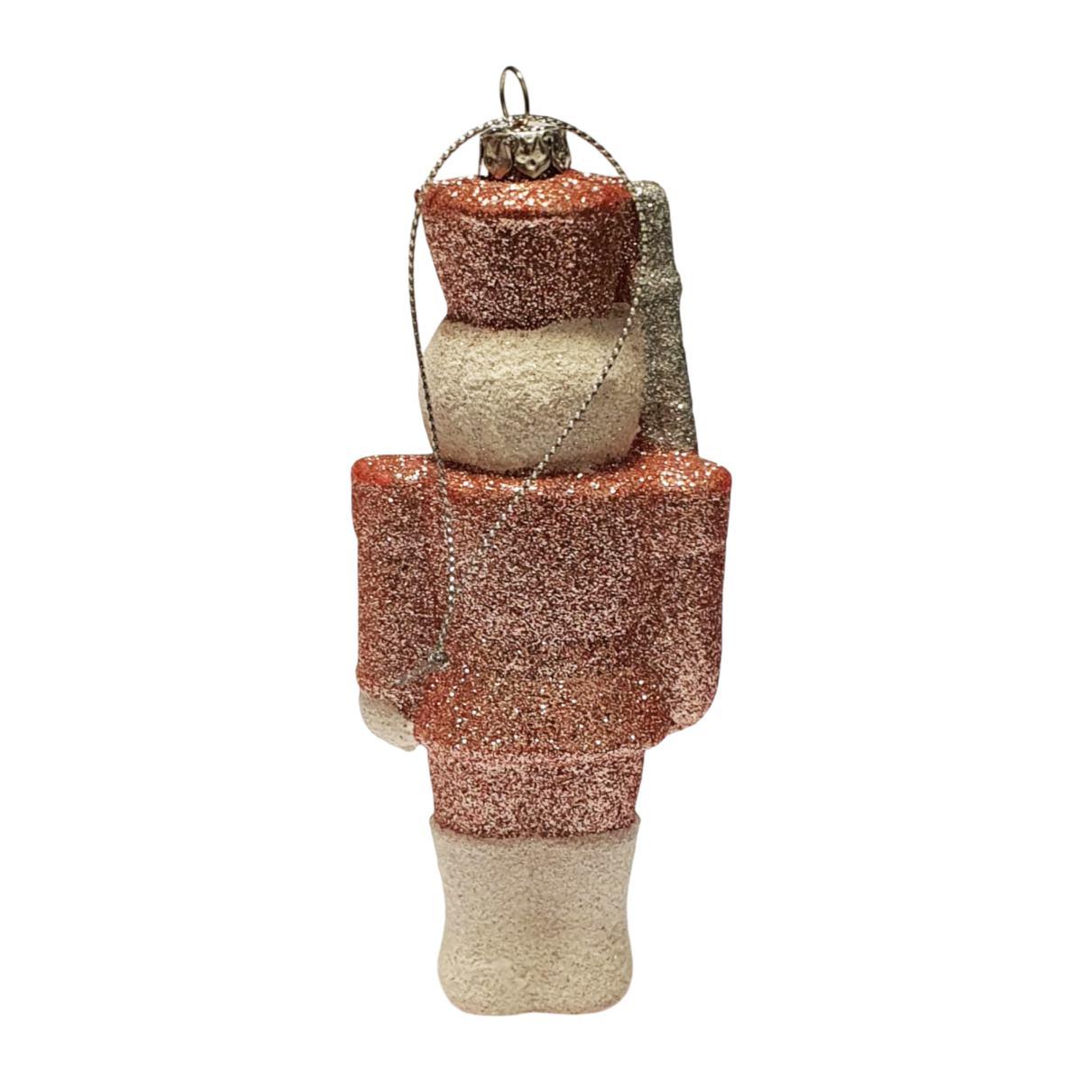 Pallina Natale cm.10 PVC Soldatino Circus Rosa/Argento |Fade_361F