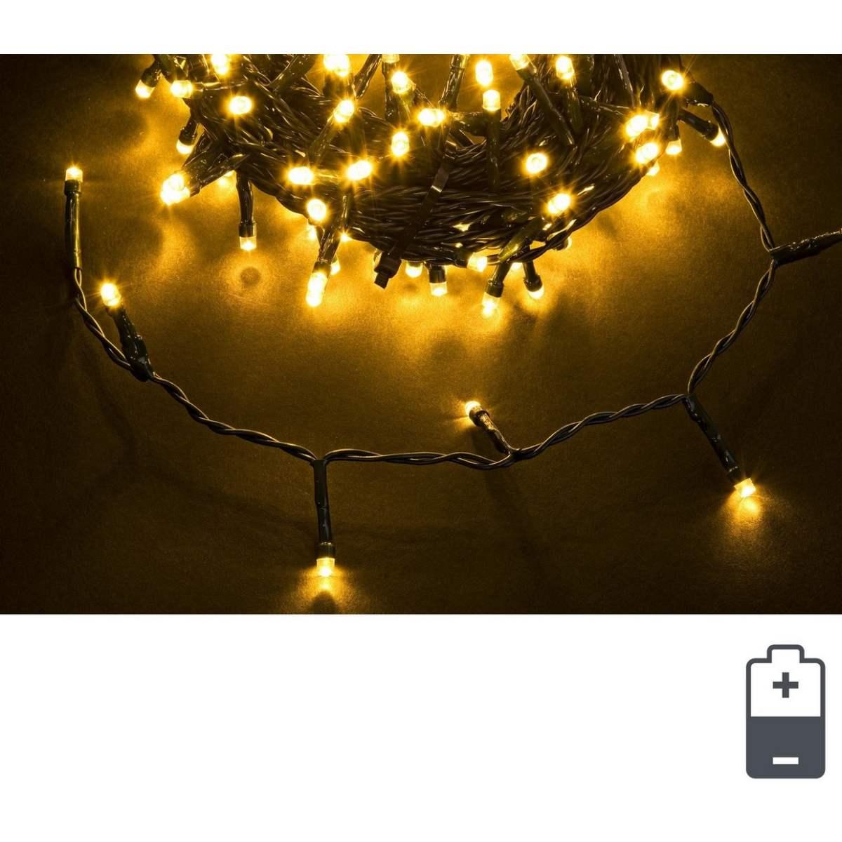 Luci Natale Esterno Batteria LED 48 Bianco Caldo mt.5 |Bizzotto_584