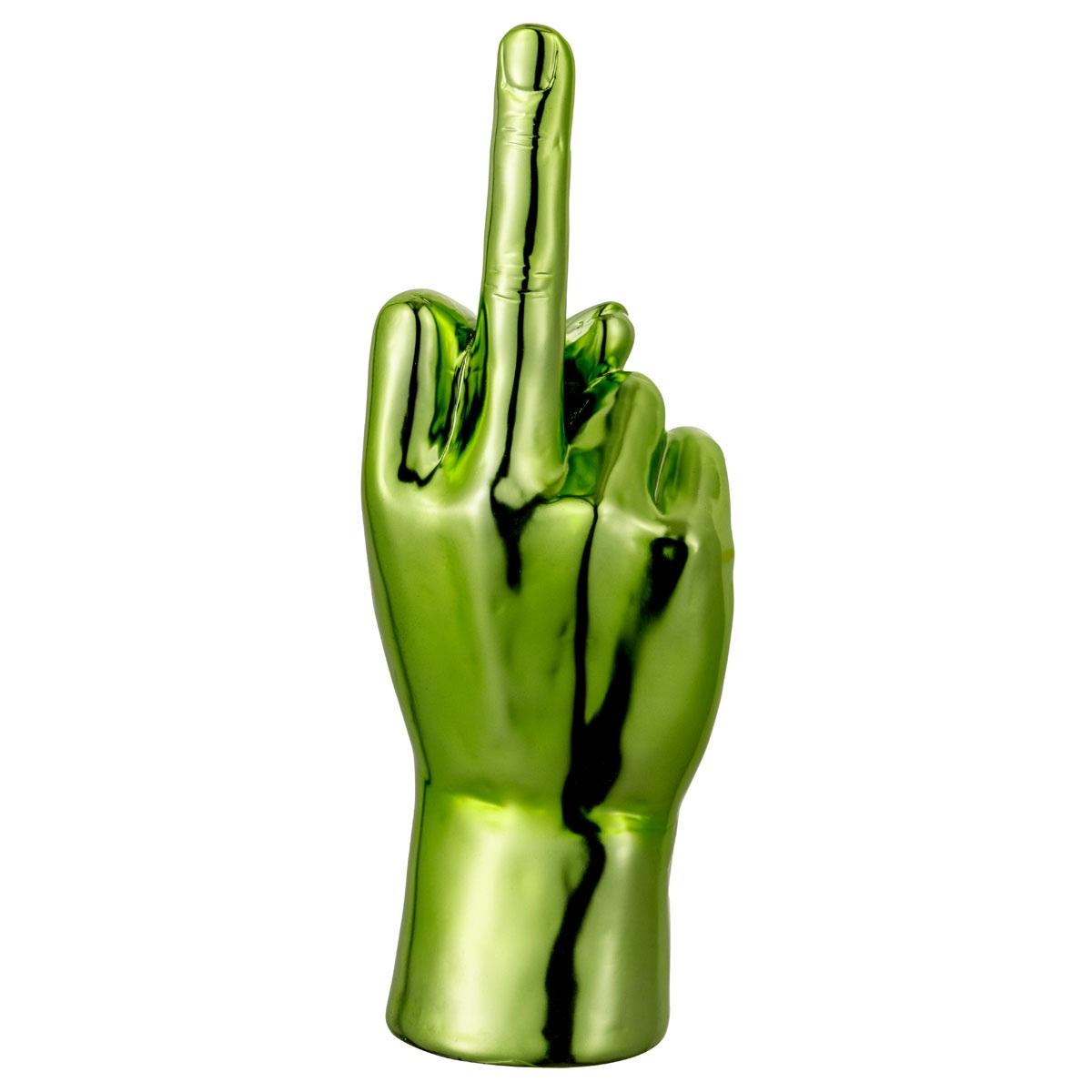 Mano Ceramica Verde Dito Medio cm. |Montemaggi_140