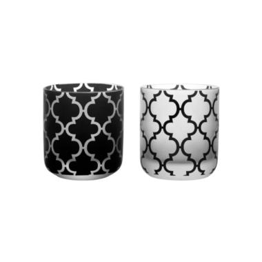 Bicchieri Vetro Set pz.6 Acqua Aladin Black White kml.300 |Fade_072