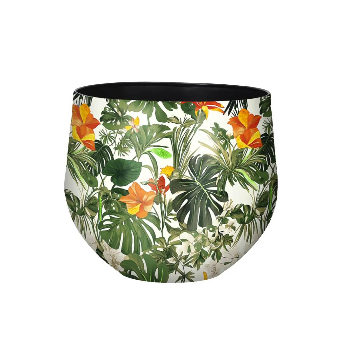 Portavaso Metallo Floreale Smaltato cm.Ø22xH22 |Lamart
