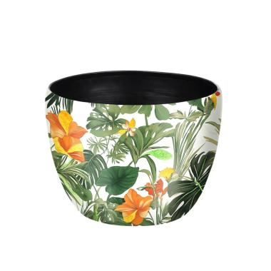 Portavaso Metallo Floreale Smaltato cm.Ø17x15 |Lamart