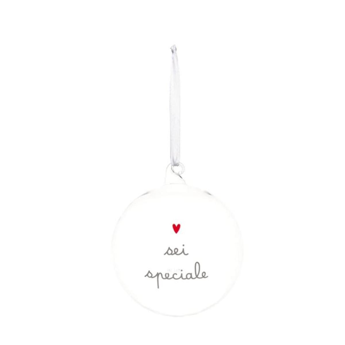 Pallina Natale Vetro cm.Ø12 con Scritta Sei Speciale |_287