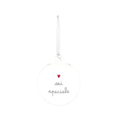 Pallina Natale Vetro cm.Ø12 con Scritta Sei Speciale |_287