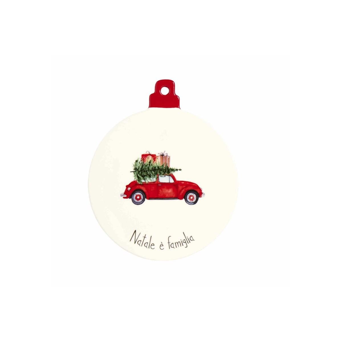 Sottopentola Tondo Ceramica Natale è Famiglia cm.20x23,5 |Simple_889
