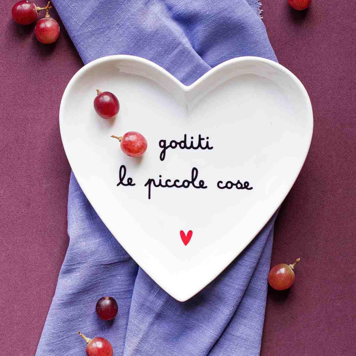 Piatto Tavola Ceramica Cuore cm.18 Simply Day Piccole Cose Set pz.2 |_209