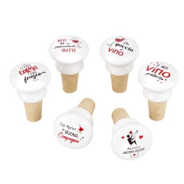 Tappo Ceramica Sughero con Scritta Ci Vuole Calma |_184D