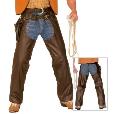 Pantaloni Chaps Cowboy Similpelle Marroni |Uomo_D1_02131