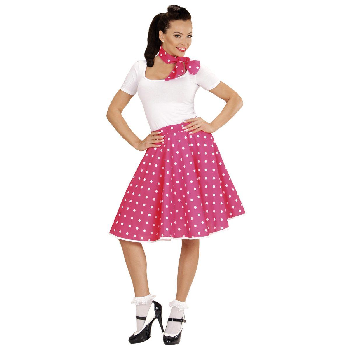 Gonna Pin Up Anni '50/'60 Rosa Pois |Donna_B2_00659