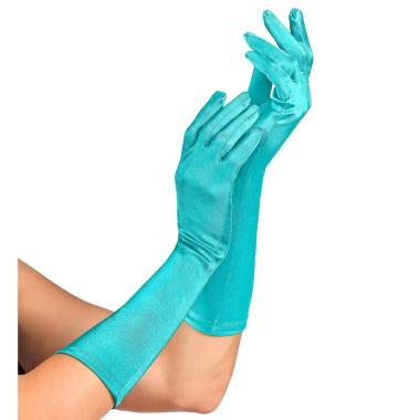 Guanti Lunghi Azzurro Satinati cm.40 |Widmann