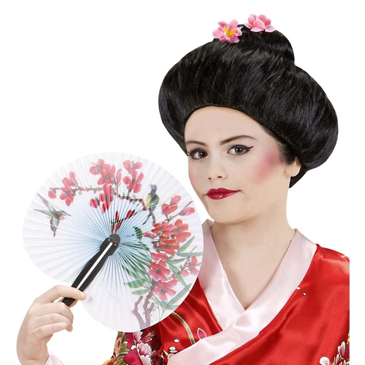 Parrucca Geisha Con Cignon E Fiori |Widmann
