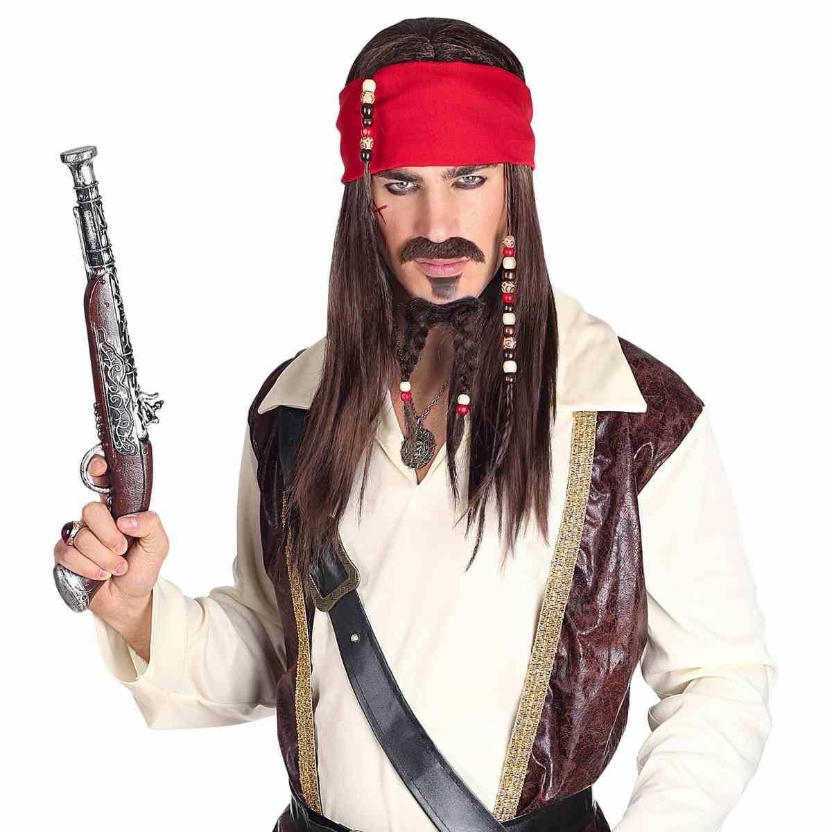 Parrucca Pirata Csatana Con Bandana Baffi Pizzetto |Widmann