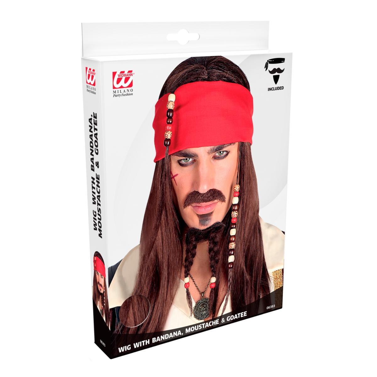 Parrucca Pirata Csatana Con Bandana Baffi Pizzetto |Widmann