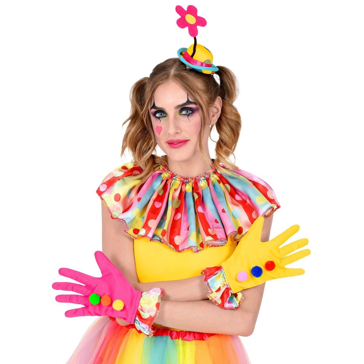 Collare Clown Guanti Cappello Set pz.3 |Widmann
