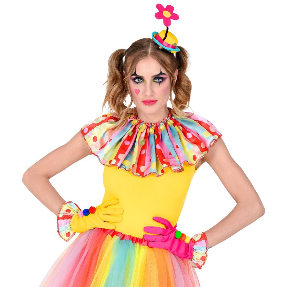 Collare Clown Guanti Cappello Set pz.3 |Widmann