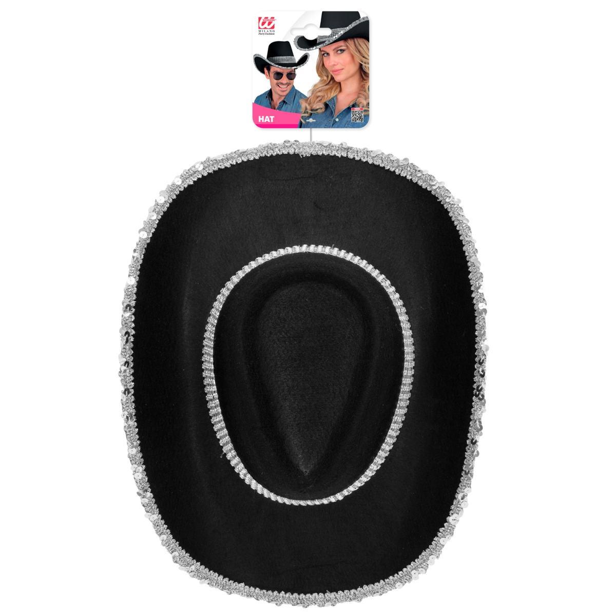 Cappello Cowboy Nero Con Strass |Widmann