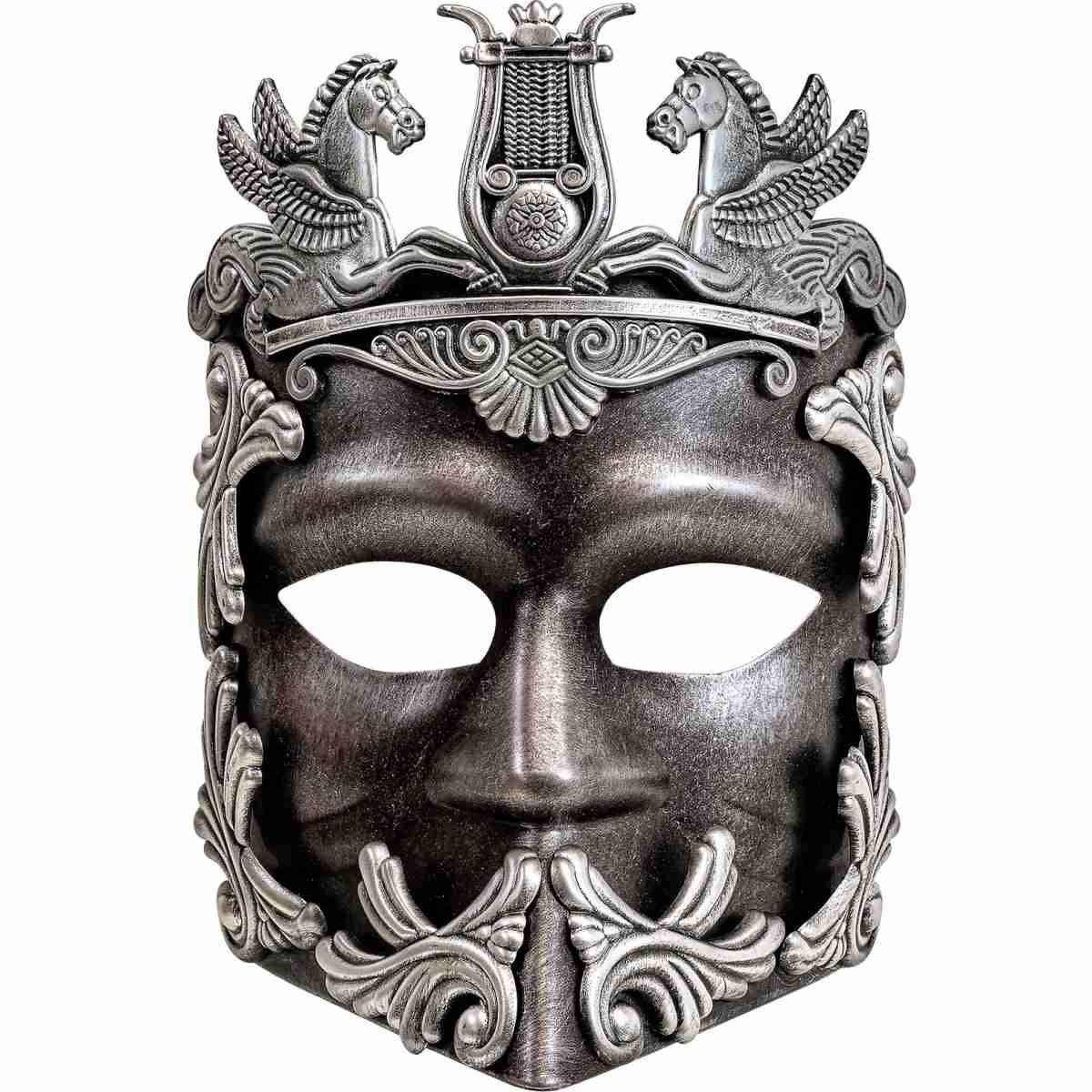 Maschera Viso Pvc Greco Romana Argento |Widmann