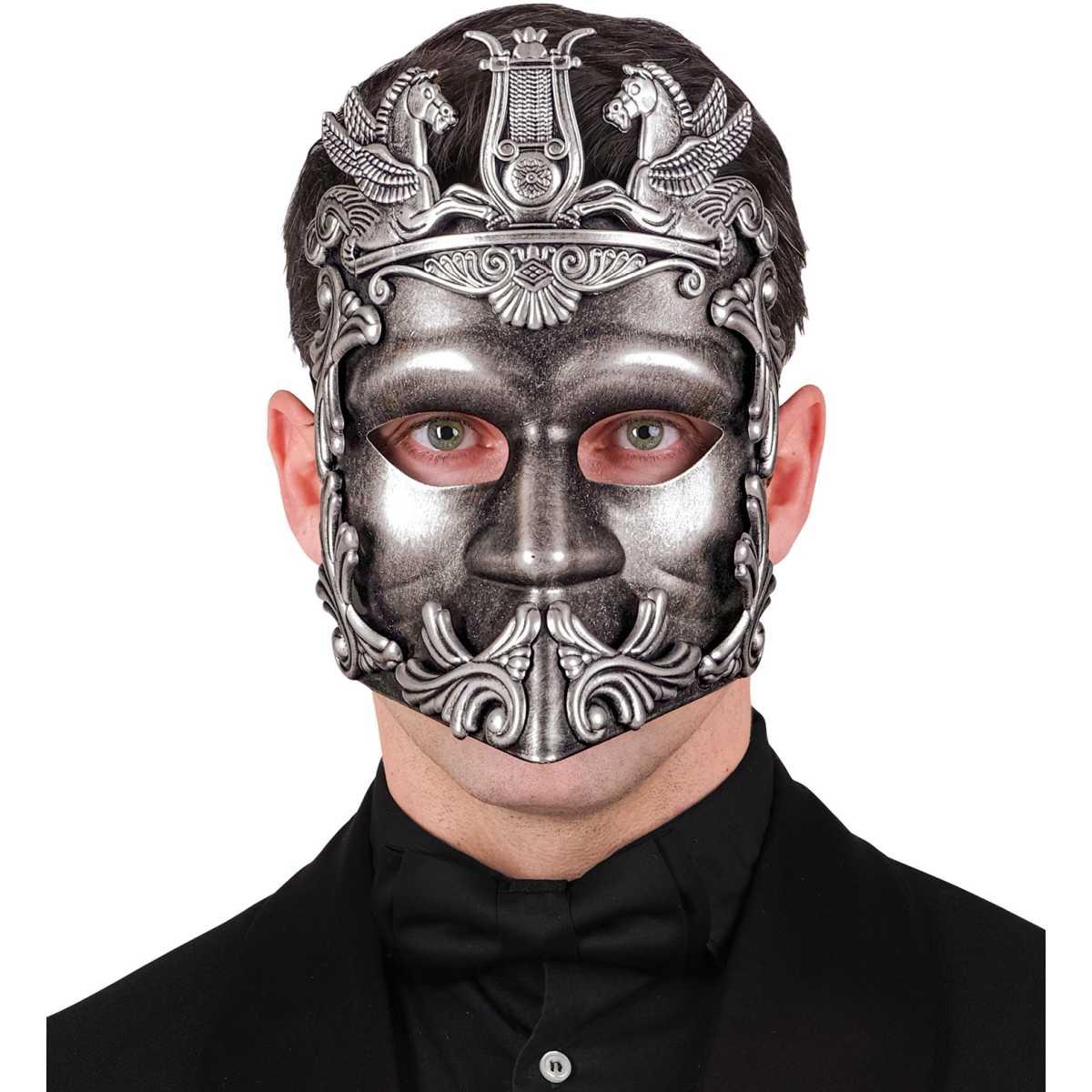 Maschera Viso Pvc Greco Romana Argento |Widmann