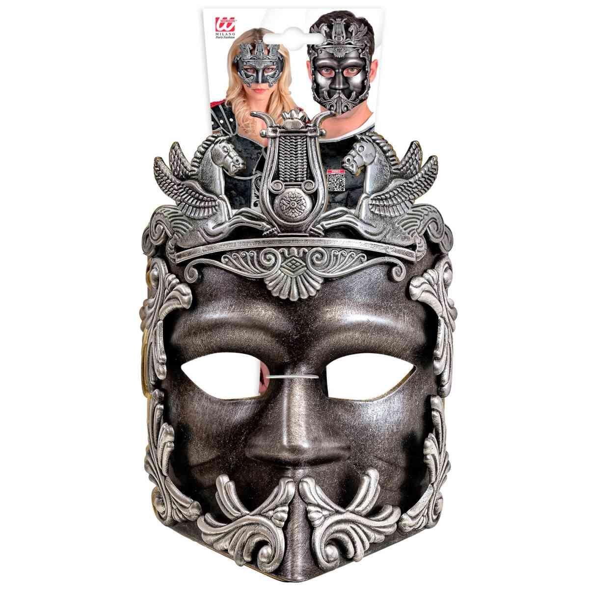 Maschera Viso Pvc Greco Romana Argento |Widmann