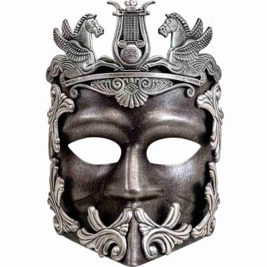 Maschera Viso Pvc Greco Romana Argento |Widmann