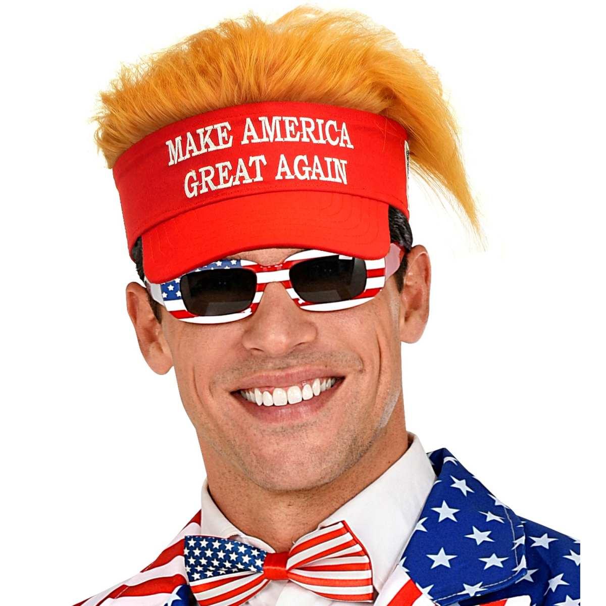 Visiera Rossa Con Capelli E Scritta America |Widmann