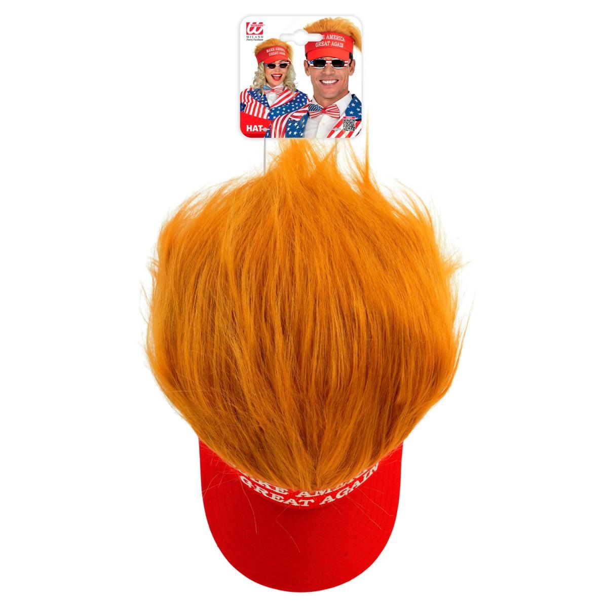 Visiera Rossa Con Capelli E Scritta America |Widmann