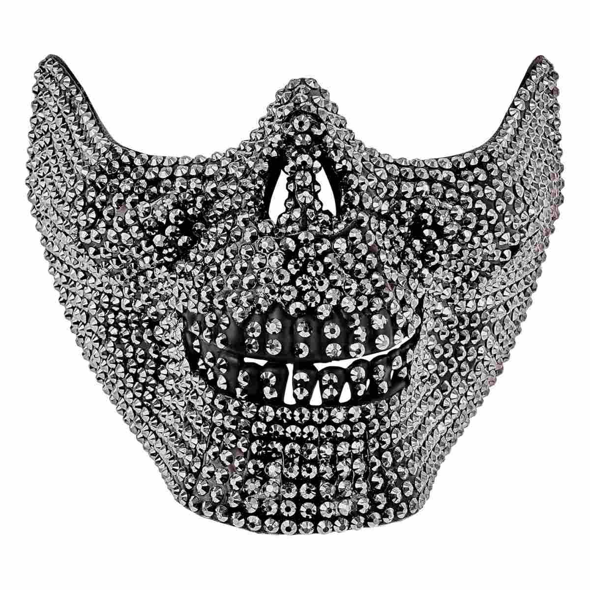 Maschera Viso Pvc Horror Teschio Con Strass |Widmann