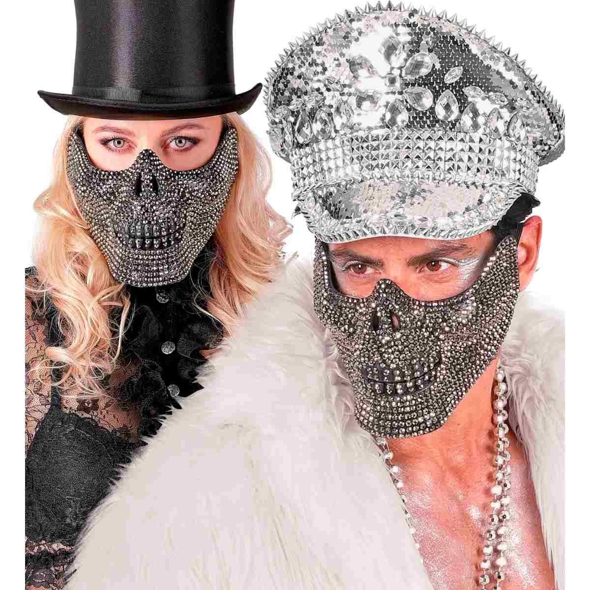 Maschera Viso Pvc Horror Teschio Con Strass |Widmann